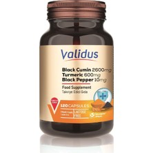 Black Cumin 2600 Mg + Turmeric 600 Mg + Black Pepper 10 Mg 120 Capsules