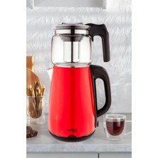 Teatech Cam Demlikli Çay Makinası Su Isıtıcı Kettle