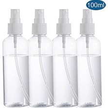 Pratik Ev 4 Paket 100 ml Şeffaf Plastik Ince Sis Sprey Şişesi, Doldurulabilir
