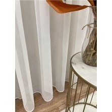 Modern 1/2,5 Orta Pile - Ekru Renk Tül Perde, Krem, 160 x 250