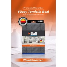 Suff Wandelröschen Mikrofiber İz Bırakmayan Pencere ve Banyo Aynası Temizlik Bezi 40x40 cm Koyu Mavi