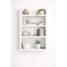 4'lü Duvar Rafı-Mutfak-Çok Amaçlı Raf-Beyaz 60X50X10
