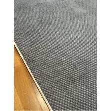 Elvey Home Antrasit Kaymaz Jel Taban Soft Yıkanabilir Özel Ölçü Tozsuz Antialerjik Antre Koridor Halı Yolluk Antrasit 100 x 500
