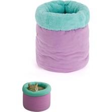 Modern Kedi ve Köpek Mağara Yatağı, 80X60X3 Cm, Sakinleştirici ve Konforlu, Serin Mat Kılıfı ile (Mint)