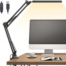 Akrobat LED Masa Lambası, Gün Işığı ve Sarı Işık Modu, Ayarlanabilir Parlaklık Seviyesi, Kontrol Panelli, 3 Eksenli Manevra Kabiliyeti, Ev Ofis Için U