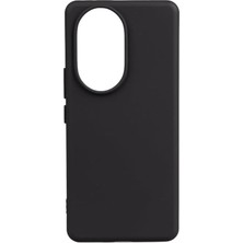 Honor 200 Pro ile Uyumlu Kılıf Silikon Mat Pastel Renkli Yumuşak Parmak Izi Bırakmayan Ince Kapak Biy Siyah