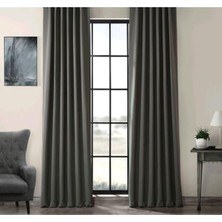 Evdepo Home Blackout Fon PERDE,%100 Karartma, Isı Yalıtımlı, Pilesiz, Antrasit, Tek Kanat 140 x 200 cm