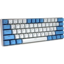 H61K Mini Mekanik Kablolu Gaming Oyuncu Klavye Türkçe Q Blue Switch 17 Ad Rgb LED Işık Modlu 61 Tuşlu (Mavi)
