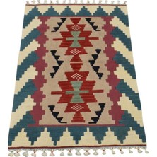Zehra Abla Halı Yeni El Dokuma Şaheser Pınarbaşı Kayseri Yün Kilim 5496 Renkli-75 x 120
