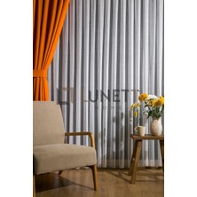 Foldet Keten Sık Pileli 1x3 Tül Perde Salon Balkon Mutfak Tülü, 220 x 260