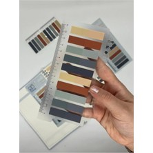 10 Renkli Cetvelli Gri ve Toprak Tonları Indeks Sticker/index/post-It/postit/kitap Ayracı/not Kağıdı