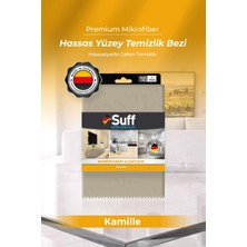 Suff Kamille Hassas Yüzey Mikrofiber Bez Toz Hapseden Piyano Black Yüzey Bezi 50x40 cm Krem