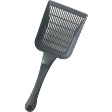 Dar Aralıklı Plastik Kedi Kumu Küreği, 28 Cm, Gri