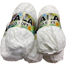 Gala Eco Soft Kadife Örgü Ipi 5'li Set 500 gr 01 Beyaz