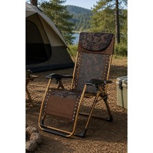 Bysay Sunset Katlanabilir Şezlong Kamp Sandalyesi, Alüminyum Çerçeve, Ayarlanabilir Pozisyonlu, Yatabilen, Kahve Renk, Kamp ve Bahçe Kullanımı