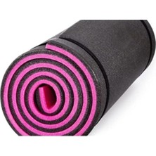 16MM Pembe-Siyah Pilates Matı, Kalın, Kaymaz Pilates ve Yoga Matı
