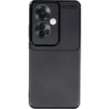 Oppo Reno 11F Kılıf Auto Focus Karbon Kapak - Siyah