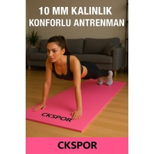 10 mm Pilates Yoga Minderi, Spor Egzersiz Matı, Pembe, 180X60 cm