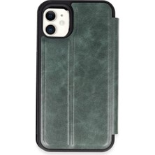 Apple iPhone 11 Kılıf Flip Cover - Koyu Yeşil