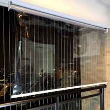 Dış Mekan Su Geçirmez Rüzgar Geçirmez Plastik Şeffaf Stor Perdeler, Balkon, Çardak, Veranda, Toz Geçirmez, Boyut: 80 cm x 240 cm (2,6 Ayak x 7,9 Ayak)