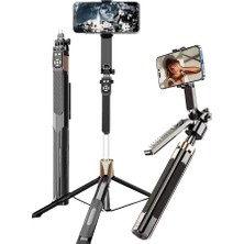 Bluetooth Kumandalı 180CM Tripod Selfie Çubuğu/go Pro Uyumlu / 360° Pan Kolu Özellikli