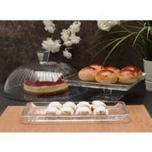 Paşabahçe Patisserie Madlen Pasta Servis Sunum Tabağı Seti, 3 Parça, Cam