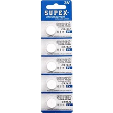 TeknoKapsül Supex CR1632 3 Volt Lityum 1632 Düğme Pil (5'li Paket)