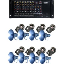 Lastvoice 8 Kanal 2X500W Stereo Amfi, Ezan ve Minare Ses Sistemi, Profesyonel Paket, Siyah