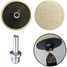 Araç Metal Mermer Parlatma Polisaj Keçesi + Matkap Aparatı Seti Parlatıcı 115MM M14