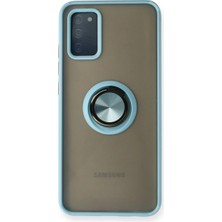 Samsung Galaxy A02S Kılıf Montreal Yüzüklü Silikon Kapak - Buz Mavi