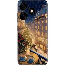 Tecno Spark 10C ile Uyumlu Noel Temalı Desenli Darbe Emici Silikon Kılıf, Çok Renkli