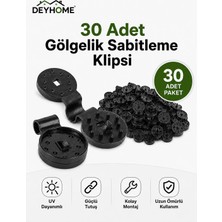 Deyhome Gölgelik Sabitleme Klipsi Uv Dayanımlı – Sera, Bahçe Filesi, Gölgelik Tente ve Tarım Ağı Sabitleyici Klips Siyah (30)