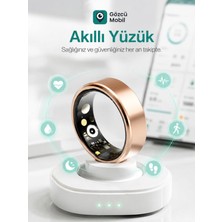 Gözcü Mobil Akıllı Yüzük Sağlık Egzersiz Takibi Adım Sayar Kalp Atışı Kan Basınç Oksijen Ölçer Su Takibi Adet Döngüsü Uyku Takibi Cihazı Suya Dayanıkl