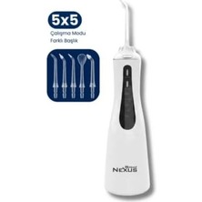 Şarjlı Taşınabilir Ağız Duşu 5 Başlıklı 5 Modlu Ipx7 350 ml Beyaz