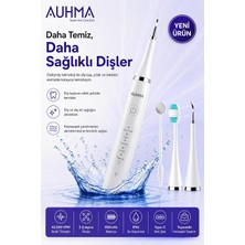 Ultrasonic Şarjlı Elektrikli Akıllı Diş Temizleme Cihazı Beyazlatıcı 5 Mod 3+1 Başlık, Ipx8 Su Geçirmez Beyaz