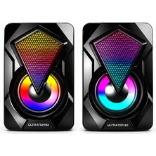 UltraTekno Rgb Işıklı Gaming Pc Bilgisayar Hoparlörü 1+1 Speaker E-1046