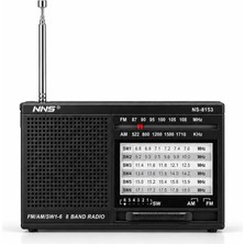 UltraTekno NS-8153 Taşınabilir Pilli Cep Radyosu Deprem Çantası Radyosu Am Fm Sw-1-6 8 Bandlı Mini Radyo