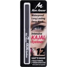 Mon Amour Kajal Eyeliner, Waterproof, Deep Black, 12 Saat Kalıcı