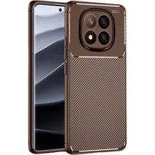 Xiaomi Redmi Note 14 Pro Plus Kılıf Auto Focus Karbon Kapak - Kahverengi
