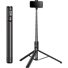 Telefon Tripod Standı Vlog Kaydı Için Uzaktan Kumandalı Selfie Çubuğu, Seyahat ve Açık Hava Etkinlikleri Için Uzatılabilir Hafif Taşınabilir Siyah