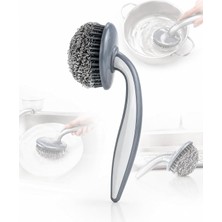 20GR Tutma Saplı Bulaşık Teli Ergonomik Dayanıklı Güvenli Paslanmaz Lüks Bulaşık Ovma Fırçası Yağ Kir Pas Sökücü Fırın Ocak Lavabo Sürtme Zor Kir Bezi