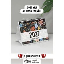 Eldesen Tasarım 2027 Masa Takvimi Spiralli A6 (15X12CM) Orta Boy / Resmi Tatiller ve Hafta Sonları / 12 Aylık