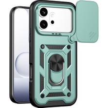 Huawei Honor 600 Pars Lens Yüzüklü Silikon - Yeşil
