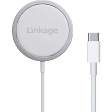 Linkage Lws-1 15W Manyetik Kablosuz Şarj Cihazı | Magsafe ile Uyumlu, 1 Metre Type-C Kablolu Hızlı Şarj Pad
