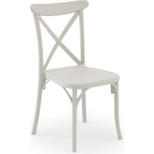 Pratik Ev Capri Polipropilen Sandalye; Bahçe, Balkon, Teras, Veranda, Iç ve Dış Mekan, Kafe, Restoran Için (Bej)