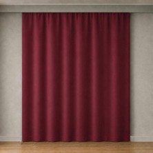 Blackout Karartma Fon Perde, Siparişe Özel Dikim | Gündüz Bile Karartır, Isı Yalıtımlı Tek Kanat | Düz Kornişe Hazır | Bordo, 200 cm Genişlik x 270 cm