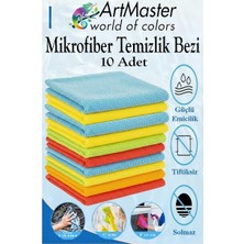 Mikrofiber Temizlik Bezi 10 Adet Renkli Mikrofiber Bez 40X40CM Mutfak Bezi Kurulama Bezi Cam Bezi Leke Tutmaz Iz Bırak