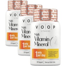 Multivitamin & Mineral 30 Kapsül | 11 Vitamin, 9 Mineral | Takviye Edici Gıda (3 Paketi)