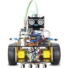Pratik Ev 4 Tekerlekli 4WD-BLE Robot Araba Kodlama Seti; Arduino Temelli, Kutulu ve E-Kitaplı