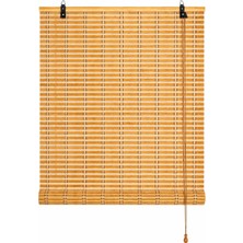 Ahşap Doğal Bambu Katlamalı Stor Perde Güneş Kırıcı Dekoratif Bahçe Balkon Ev Pencere Güneşlik (Açık Kahverengi, 80 x 180)